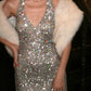Silver Halter Deep V Sequin Mermaid Evening Gown - Custom Size/Color Formal Dress  NV6542