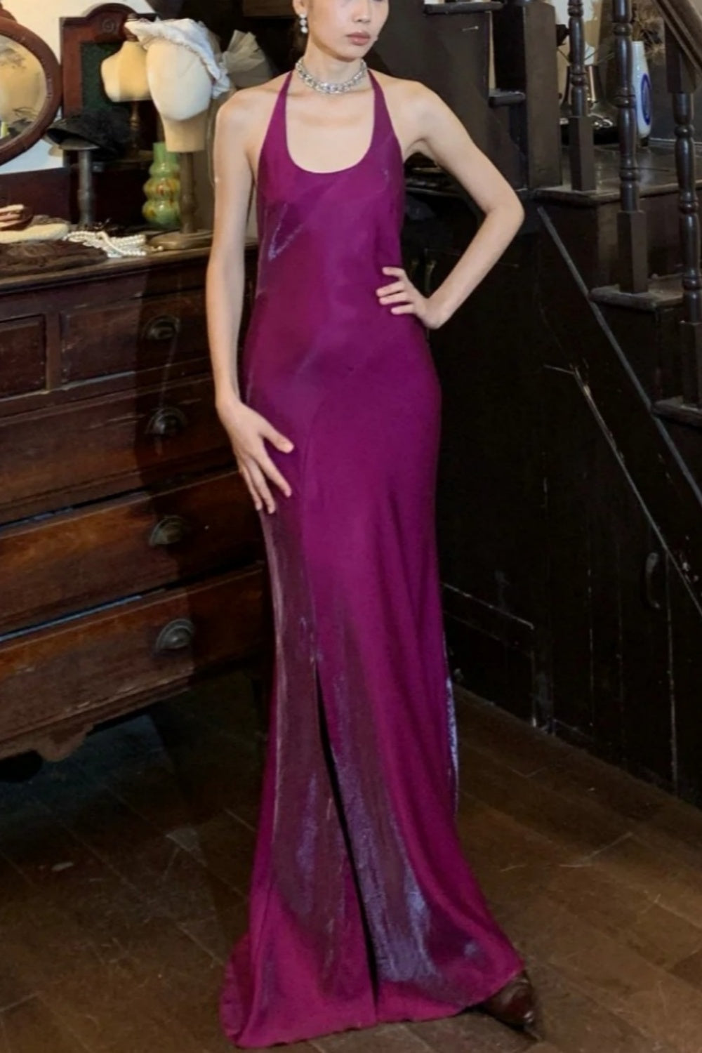 Vintage long formal evening gown Prom gown NV6580