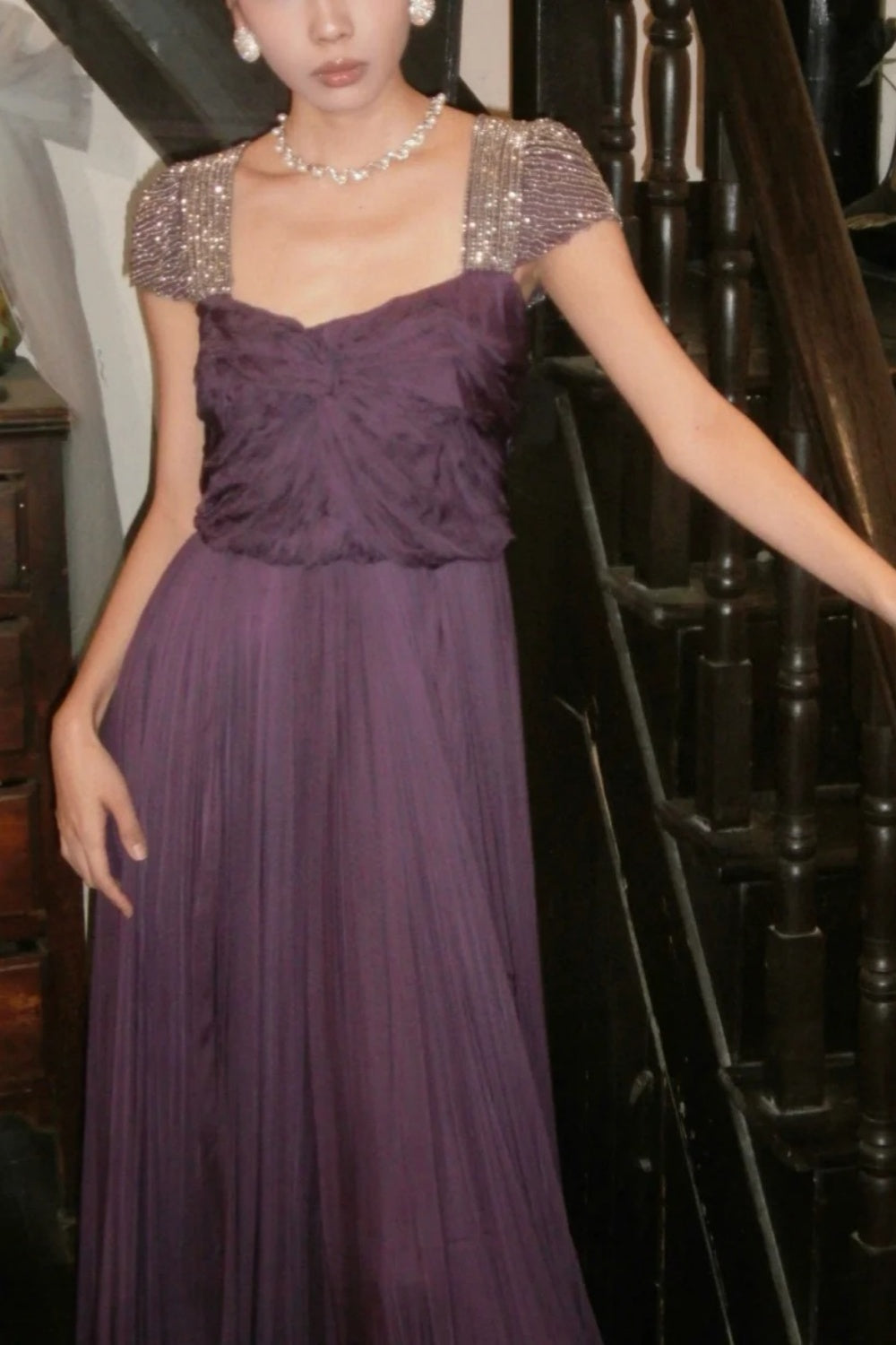 Vintage long formal evening gown Prom gown NV6579