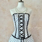 Black and white classic polka dot retro fashion A-line skirt bow tie long floor-length trailing tulle chiffon ball gown evening dress birthday adult ceremony party dress nv4092