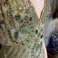 Enchanting dark green vintage long exquisite beaded prom dress nv5434