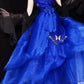 Blue gorgeous exquisite beaded long tulle ball gown evening dress party dress nv4376