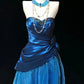Stand Out! Royal Blue Strapless Satin Dress Beaded Tulle Hem Party Essential NV6835
