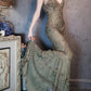 Enchanting dark green vintage long exquisite beaded prom dress nv5434