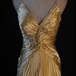 NiceVestidos--Fairy Like Glam Gold Pleated Criss Cross Prom Dress NV5786