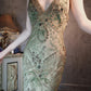 Enchanting dark green vintage long exquisite beaded prom dress nv5434