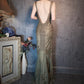 Enchanting dark green vintage long exquisite beaded prom dress nv5434
