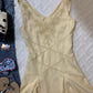 NiceVestidos--Short chiffon homecoming dress yellow exquisite floral beaded vest sleeveless dress vintage retro outfit girl dress NV5657