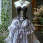 Purple lace bow short/mid-length homecoming dress prom dress evening dress birthday party dress nv4714