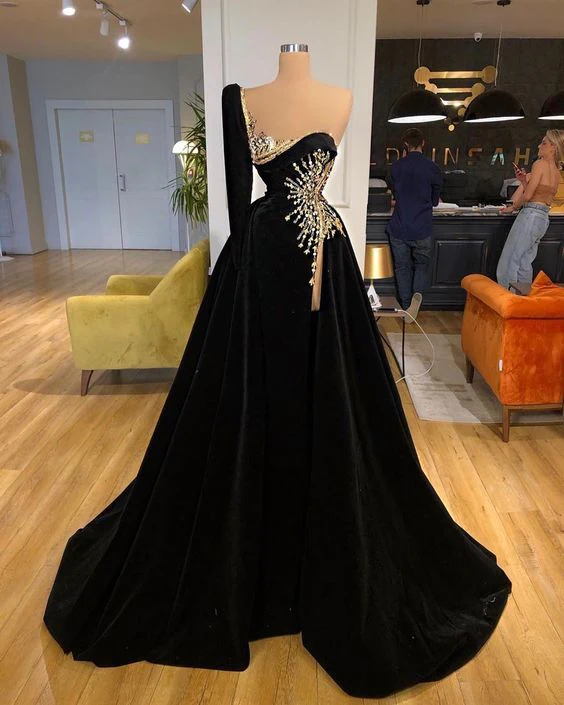 Black Long Prom Dresses,long Formal Dresses  nv45