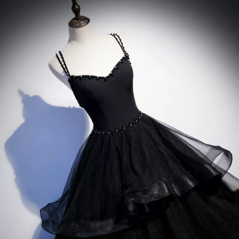 Black Tulle  Long  prom dress evening dress nv54