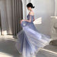 Blue Sequin Gown Dress | Glitter Blue Tulle Dress | Bridesmaid Dress | Evening Prom Dress nv592