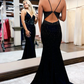 Sparkly Black Sequins Open Back Long Prom Dress nv653