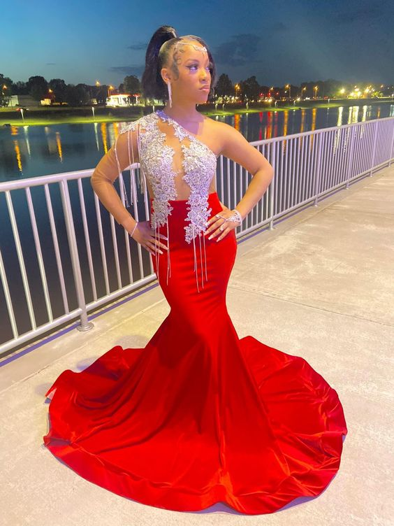 Stunning and Elegant Princess Party Wear Gown Red Prom Dresses nv903