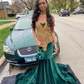 Stunning and Elegant Princess Party Wear Gown Green Prom Dresses nv364