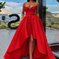 Red High Low Prom Dress, Evening Dress, Special Occasion Dress, Formal Dress, Graduation School Party Gown nv204