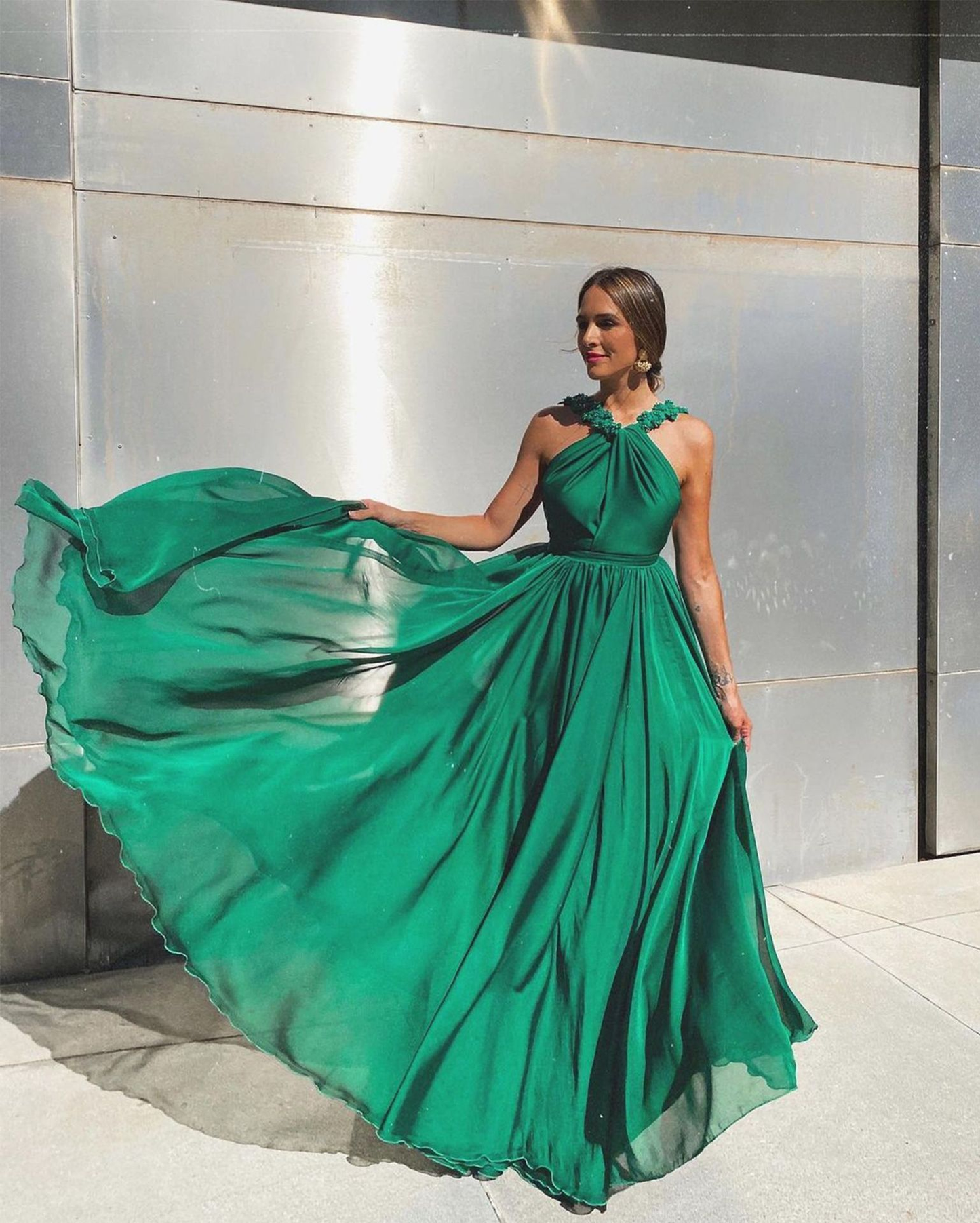 Sexy Green Backless Sleeveless Cocktail Gowns A Line Backless Prom Dressesnv489