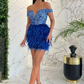 Mermaid prom dress Strapless Sweetheart Mini Off-the-shoulder Sequined Prom Dress nv143