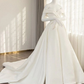Simple sweetheart neck off shoulder long prom dress, white evening dress nv391