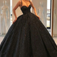 Spaghetti Straps Black Sweetheart Quinceanera Dresses, Ball Gown Sequins Prom Dresses  nv201