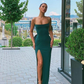 Green Long Prom Dress With Slit nv307