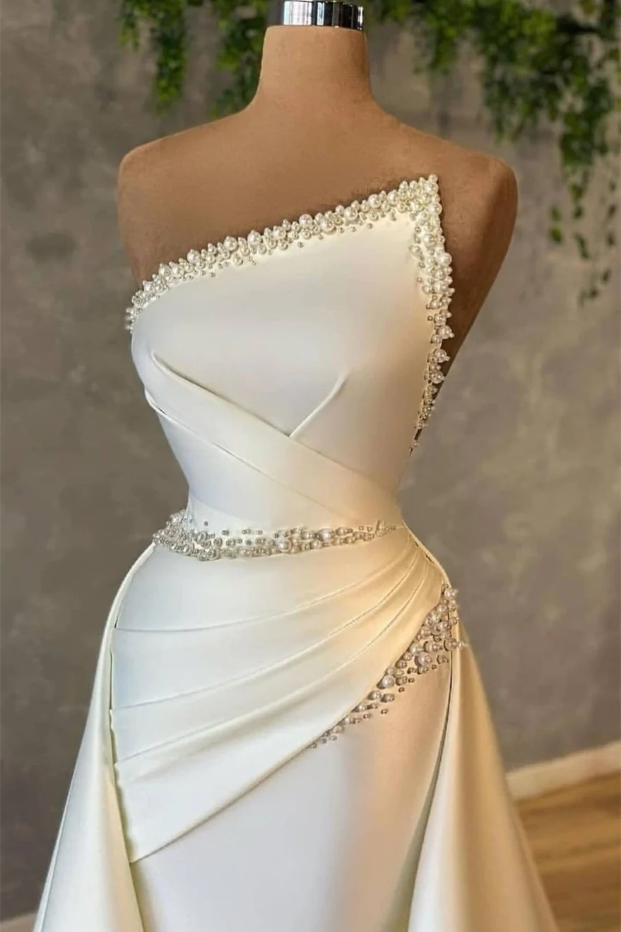 A-line Asymmetrical Beaded Floor-length Open Back Sleeveless Prom Dress nv171