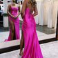 Sweetheart Neck Hot Pink Royal Blue Black Prom Dresses, Hot Pink Royal Blue Black Long Formal Evening Dresses nv341