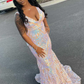 Glitter Mermaid v-Neck Sequined Long Prom Dress nv285