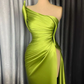 Sexy Green Sleeveless Side Slit Mermaid Prom Dresses nv406