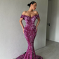 Glittering Sequins Sweetheart Off-the-shoulder Mermaid Prom Dresses nv322