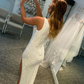 One-Shoulder Simple Pearl White Evening Dresses,Prom Dresses nv987