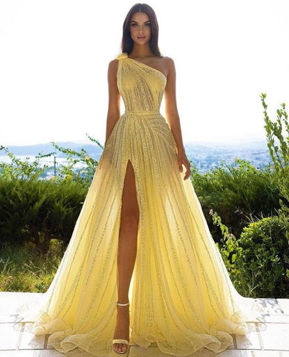 Green/Purple/Yellow Long Prom Dresses Unique Shiny Prom Dresses Sparkly Evening Party Dresses nv123